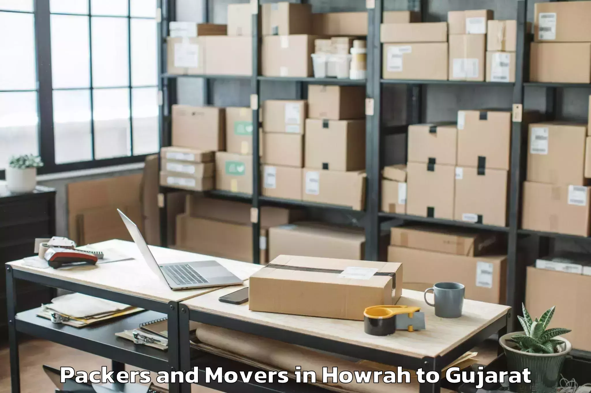 Easy Howrah to Mangrol Packers And Movers Booking